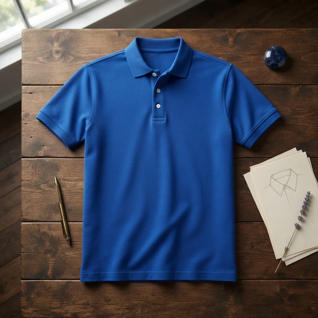 Cotton/Poly Classic Polo Shirt – Azure Blue
